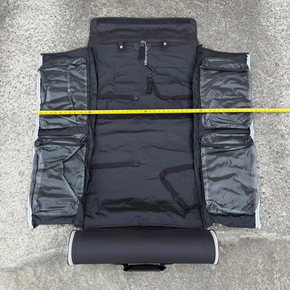 Home‎ Accents Travel Gear Roll Up Garment Bag Black Canvas Hanging Suit Carrier